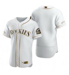 Colorado Rockies Blank White Nike Mens Authentic Golden Edition MLB Jersey