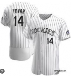 Men Colorado Rockies #14 Ezequiel Tovar White Flex Base Stitched MLB Jerseys