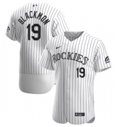 Men Colorado Rockies 19 Charlie Blackmon White Flex Base Stitched jersey