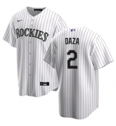 Men Colorado Rockies 2 Yonathan Daza White Stitched Baseball Jersey