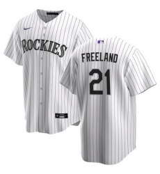Men Colorado Rockies 21 Kyle Freeland White Stitched Baseball Jersey