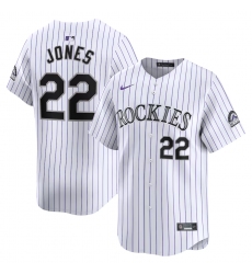 Men Colorado Rockies 22 Nolan Jones White Home Limited Stitched Baseball Jersey