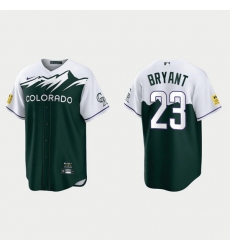 Men Colorado Rockies 23 Kris Bryant 2022 Green City Connect Stitched Baseball Jerseys