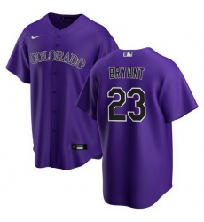 Men Colorado Rockies 23 Kris Bryant Purple Stitched Baseball jersey