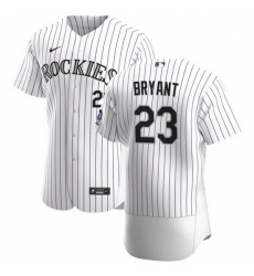 Men Colorado Rockies 23 Kris Bryant White Flex Base Stitched jersey