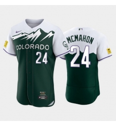 Men Colorado Rockies 24 Ryan McMahon 2022 Green City Connect Flex Base Stitched Jerseys
