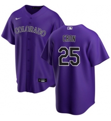 Men Colorado Rockies 25 C J  Cron Purple Stitched Baseball Jersey
