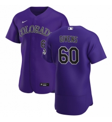 Men Colorado Rockies 60 Mychal Givens Men Nike Purple Alternate 2020 Flex Base Player MLB Jersey