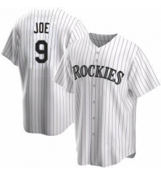 Men Colorado Rockies Connor Joe #9 White Cool Base Stitched Baseball Jersey