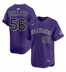Men Colorado Rockies Nike Purple Alternate Limited Jersey Bellozo Valente 56