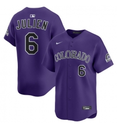 Men Colorado Rockies Nike Purple Alternate Limited Jersey Julien Edouard 6 Men Colorado Rockies Nike Purple Alternate Limited Jersey Julien Edouard 6