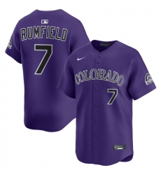 Men Colorado Rockies Nike Purple Alternate Limited Jersey Rumfield TJ 7 Men Colorado Rockies Nike Purple Alternate Limited Jersey Rumfield TJ 7