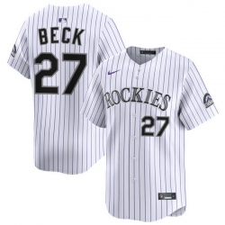 Men Colorado Rockies Nike White Alternate Limited Jersey Beck Jordan 27