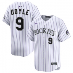Men Colorado Rockies Nike White Alternate Limited Jersey Doyle Brenton 9