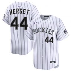 Men Colorado Rockies Nike White Alternate Limited Jersey Herget Jimmy 44