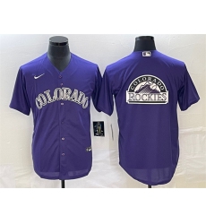 Men Colorado Rockies Purple Team Big Logo Stitched Baseball Jersey