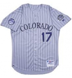 Men Colorado Rockies Told helton #17 purple strips stitched MLB Jersey