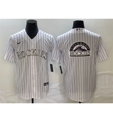 Men Colorado Rockies White Team Big Logo Stitched Baseball Jersey