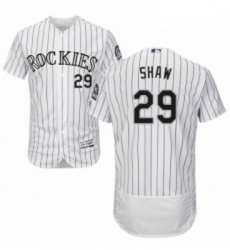 Mens Majestic Colorado Rockies 29 Bryan Shaw White Home Flex Base Authentic Collection MLB Jersey