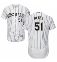 Mens Majestic Colorado Rockies 51 Jake McGee White Home Flex Base Authentic Collection MLB Jersey