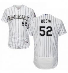 Mens Majestic Colorado Rockies 52 Chris Rusin White Home Flex Base Authentic Collection MLB Jersey