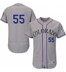 Mens Majestic Colorado Rockies 55 Jon Gray Grey Flexbase Authentic Collection MLB Jersey