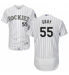 Mens Majestic Colorado Rockies 55 Jon Gray White Flexbase Authentic Collection MLB Jersey