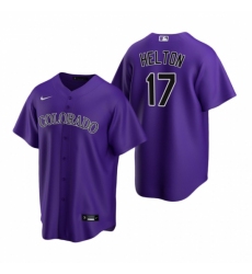 Mens Nike Colorado Rockies 17 Todd Helton Purple Alternate Stitched Baseball Jerse