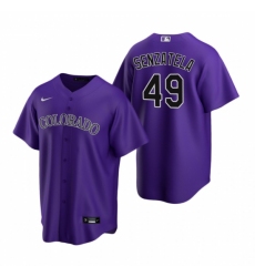 Mens Nike Colorado Rockies 49 Antonio Senzatela Purple Alternate Stitched Baseball Jersey