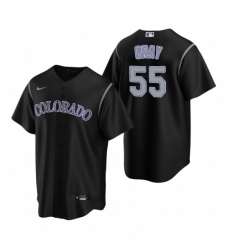Mens Nike Colorado Rockies 55 Jon Gray Black Alternate Stitched Baseball Jerse