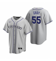 Mens Nike Colorado Rockies 55 Jon Gray Gray Road Stitched Baseball Jerse
