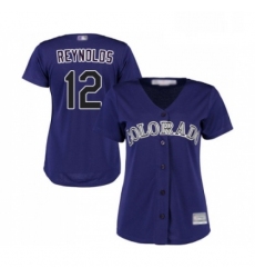 Womens Colorado Rockies 12 Mark Reynolds Replica Purple Alternate 1 Cool Base Baseball Jersey 