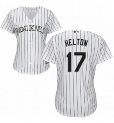 Womens Majestic Colorado Rockies 17 Todd Helton Authentic White Home Cool Base MLB Jersey