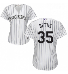 Womens Majestic Colorado Rockies 35 Chad Bettis Authentic White Home Cool Base MLB Jersey