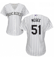 Womens Majestic Colorado Rockies 51 Jake McGee Authentic White Home Cool Base MLB Jersey