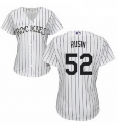 Womens Majestic Colorado Rockies 52 Chris Rusin Authentic White Home Cool Base MLB Jersey 