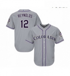 Youth Colorado Rockies 12 Mark Reynolds Replica Grey Road Cool Base Baseball Jersey 