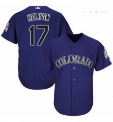 Youth Majestic Colorado Rockies 17 Todd Helton Authentic Purple Alternate 1 Cool Base MLB Jersey