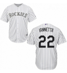 Youth Majestic Colorado Rockies 22 Chris Iannetta Replica White Home Cool Base MLB Jersey 