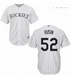 Youth Majestic Colorado Rockies 52 Chris Rusin Authentic White Home Cool Base MLB Jersey 