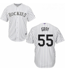 Youth Majestic Colorado Rockies 55 Jon Gray Authentic White Home Cool Base MLB Jersey