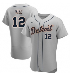 Men Detroit Tigers 12 Casey Mize Grey Flex Base Stitched jersey