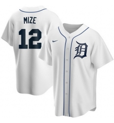Men Detroit Tigers 12 Casey Mize White Cool Base Stitched jersey
