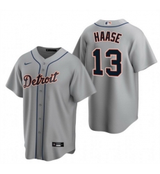 Men Detroit Tigers 13 Eric Haase Grey Cool Base Stitched Jersey