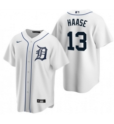 Men Detroit Tigers 13 Eric Haase White Cool Base Stitched Jersey