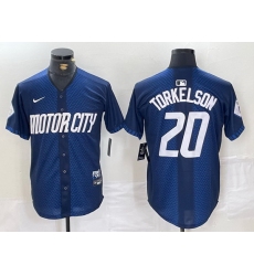 Men Detroit Tigers 20 Spencer Torkelson 2024 Navy City Connect Cool Base Limited jerseys 4