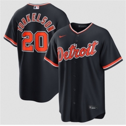 Men Detroit Tigers  20 Spencer Torkelson Navy Alternate Stitched Baseball Jersey