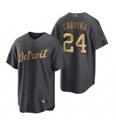 Men Detroit Tigers 24 Miguel Cabrera 2022 All Star Charcoal Base Base Stitched Jersey
