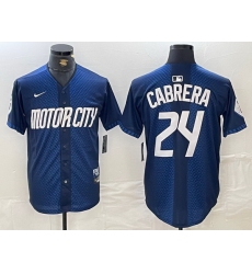 Men Detroit Tigers 24 Miguel Cabrera 2024 Navy City Connect Cool Base Limited Stitched jerseys 3