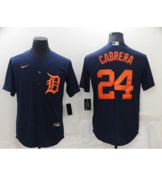 Men Detroit Tigers 24 Miguel Cabrera Navy Cool Base Stitched Jerse